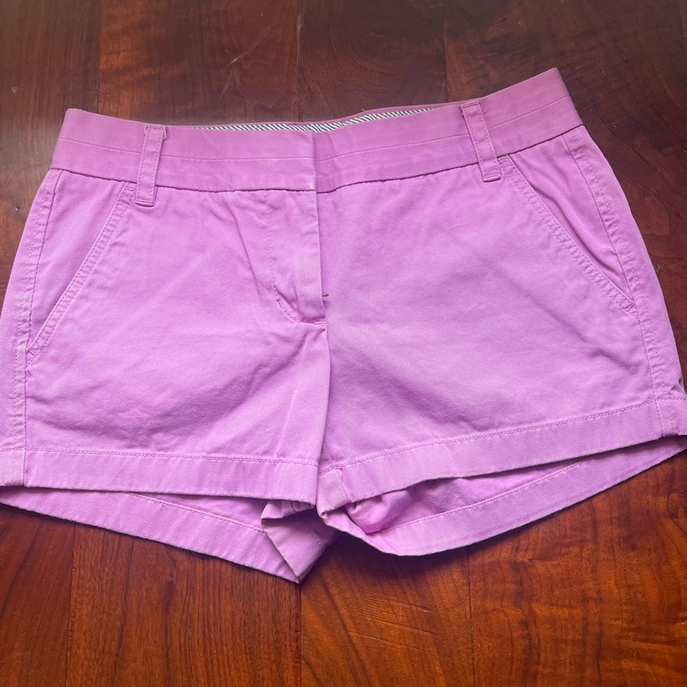J. Crew 100% Cotton Chino Broken-In Purple Green Shorts 3.5”